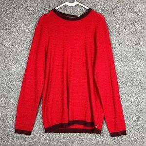 NWT Calvin Klein Men's European Yarn Long Sleeve Sweater Red SZ‎ L